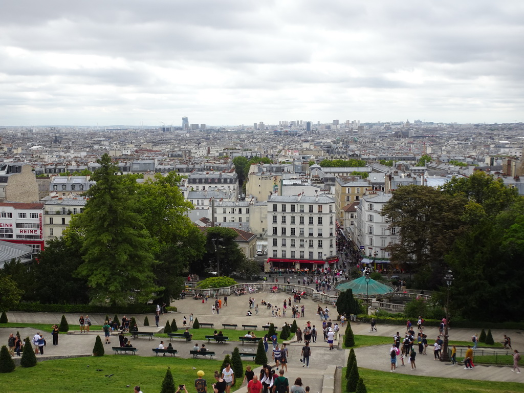 The Square Louise Michel and the city center, viewed from the viewing point at the Square Louise Michel