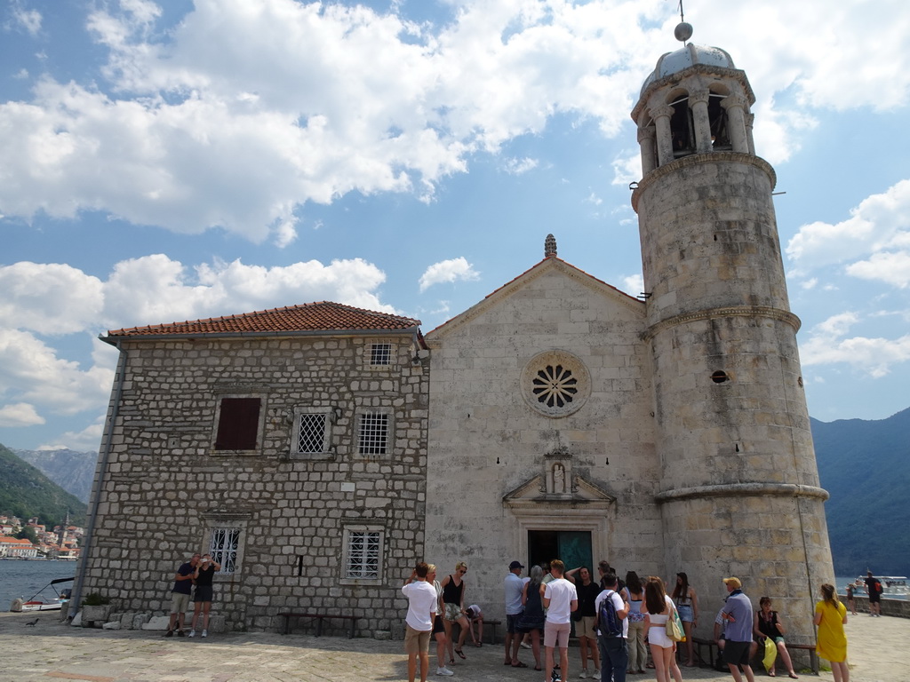 Northwest side and tower of the Church of Our Lady of the Rocks at the Our Lady of the Rocks Island