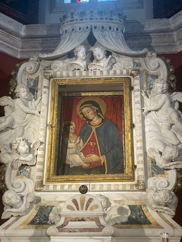 Top part of the altar of the Church of Our Lady of the Rocks at the Our Lady of the Rocks Island