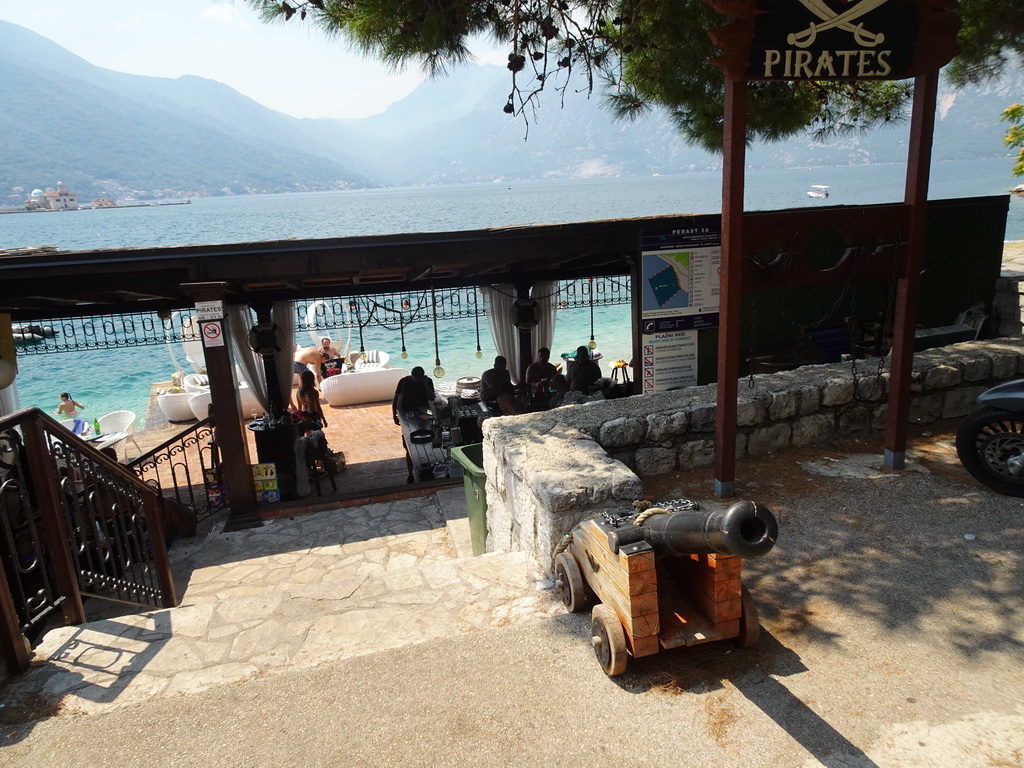 Cannon at the entrance to the Peskovita Plaa beach at the Jadranska Magistrala street