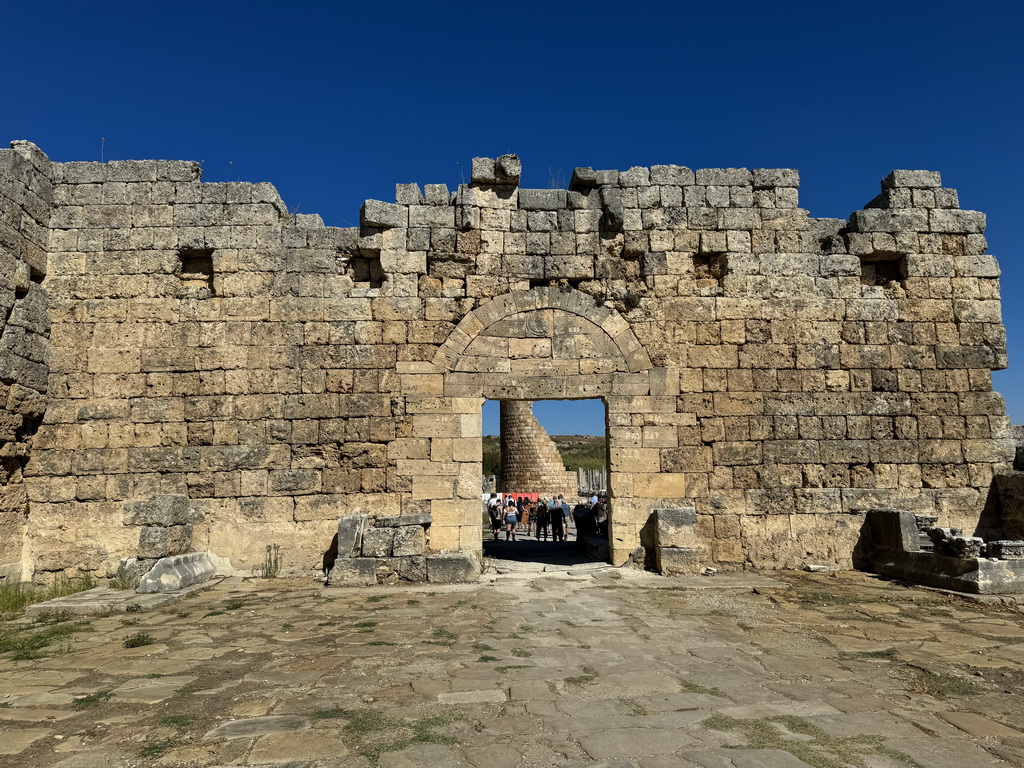 South side of the Roman Gate at the south side of the City Walls at the Ancient City of Perge, with a view on the Hellenistic City Gate and Towers