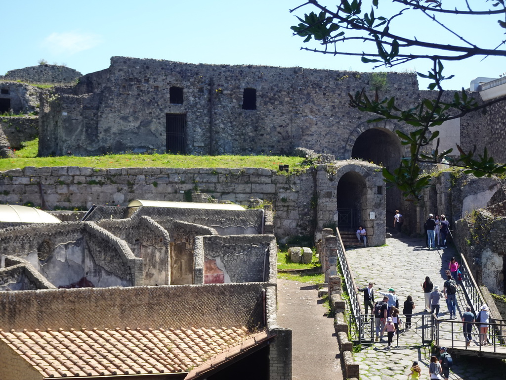 The Suburban Baths and the Porta Marina gate at the Pompeii Archeological Site, viewed from the Porta Marina entrance