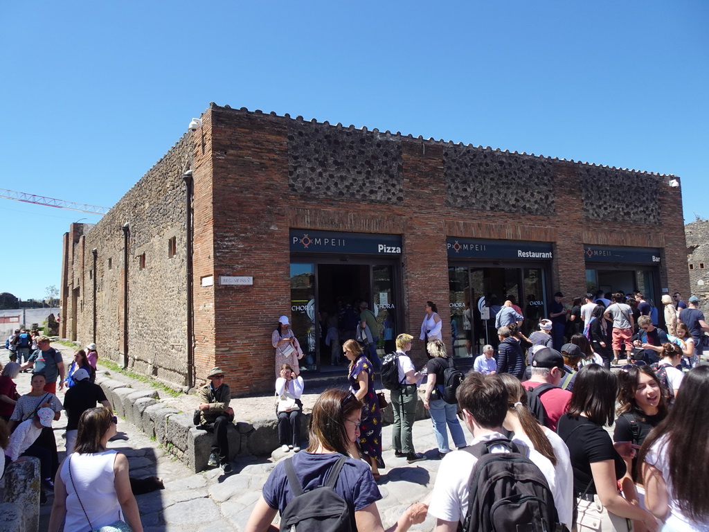 Front of the Chora Pompei Café at the Via del Foro street at the Pompeii Archeological Site