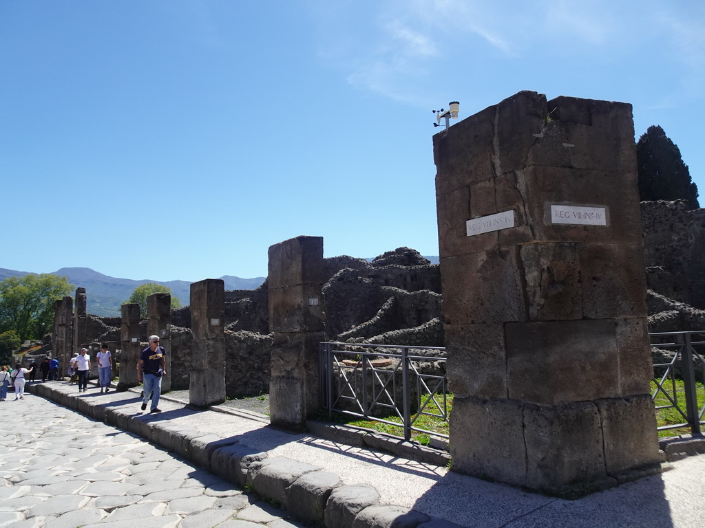 Walls at the House of the Cornelii at the Via Stabiana street at the Pompeii Archeological Site