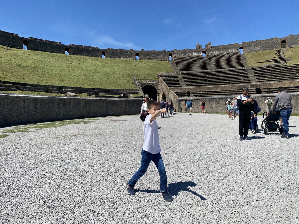 Max at the Amphitheatre at the Pompeii Archeological Site