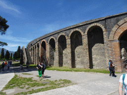 Southwest side of the Amphitheatre at the Piazzale Anfiteatro square at the Pompeii Archeological Site