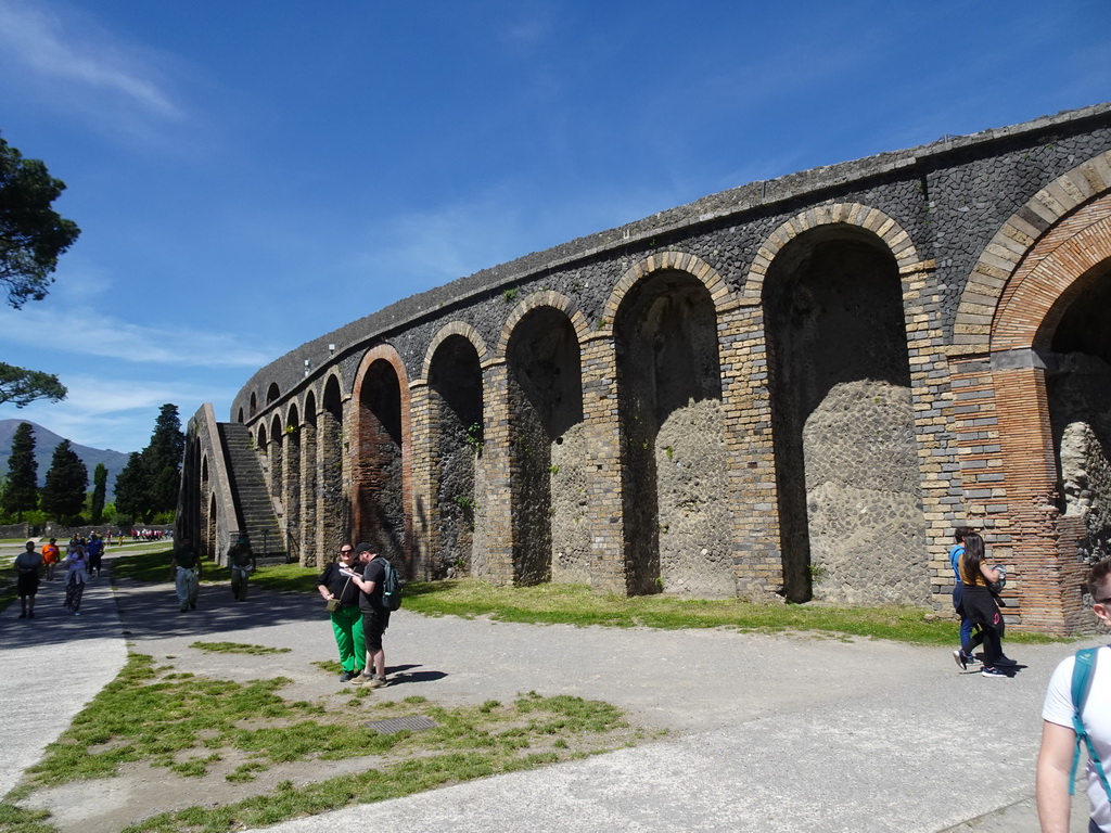 Southwest side of the Amphitheatre at the Piazzale Anfiteatro square at the Pompeii Archeological Site