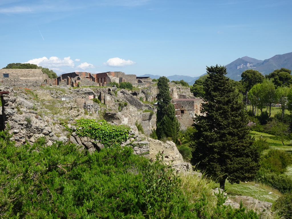 South side of the Pompeii Archeological Site, viewed from the path next to the Antiquarium