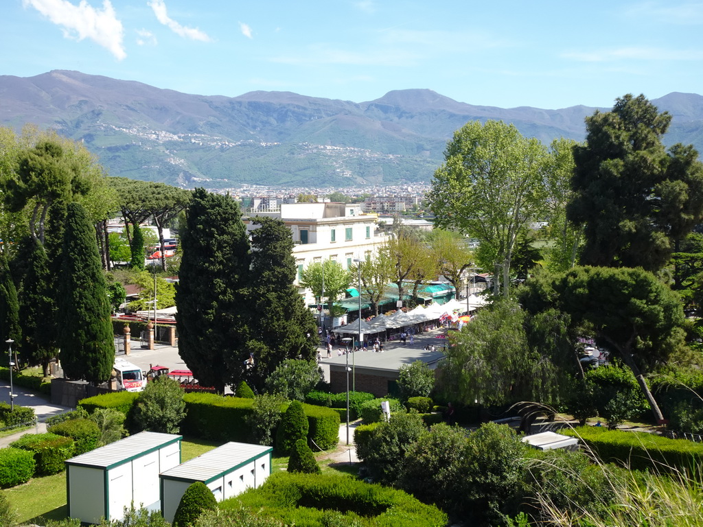 The town of Pompei, viewed from the path next to the Antiquarium at the Pompeii Archeological Site