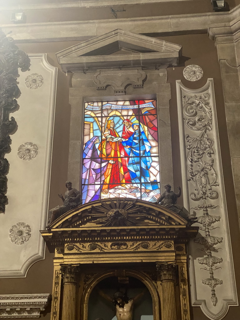 Stained glass window at the Igreja de Santo Ildefonso church