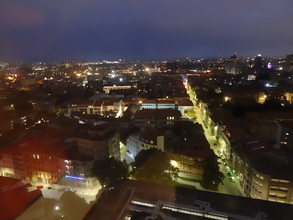 The city center, viewed from the swimming pool at the Hotel Vila Galé Porto, by night