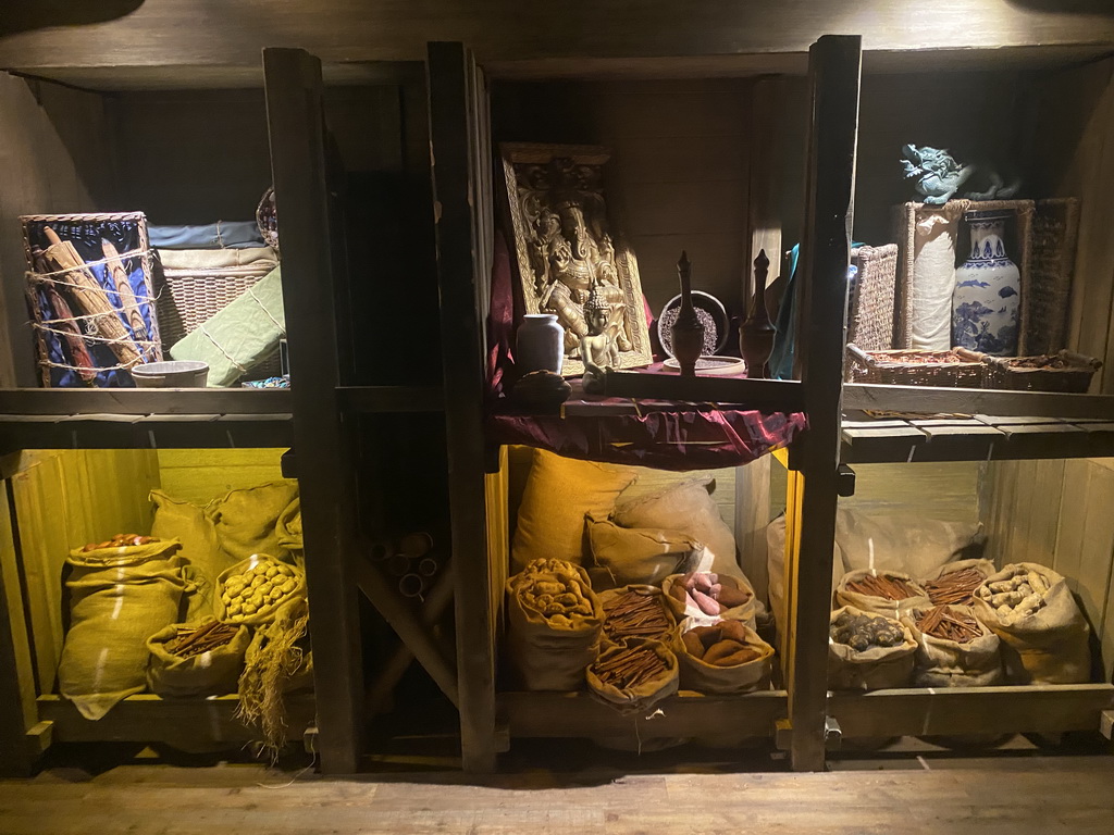 Asian items and spices at the On the Deck room at the World of Discoveries museum