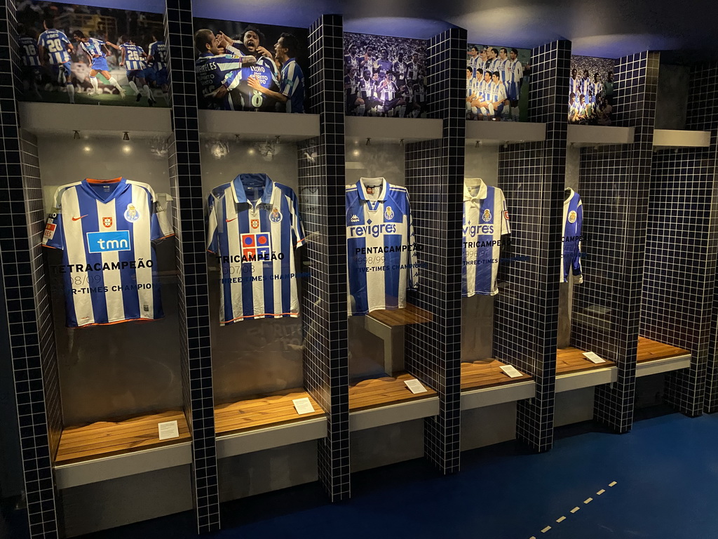 Shirts at the FC Porto Museum at the Estádio do Dragão stadium