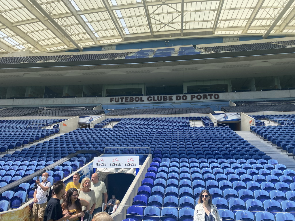 The west grandstand of the Estádio do Dragão stadium, viewed from the pitch