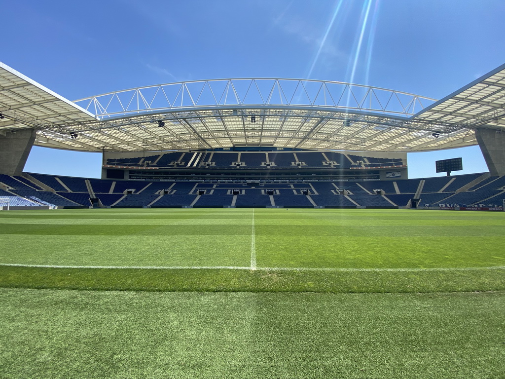 The pitch and the east grandstand of the Estádio do Dragão stadium