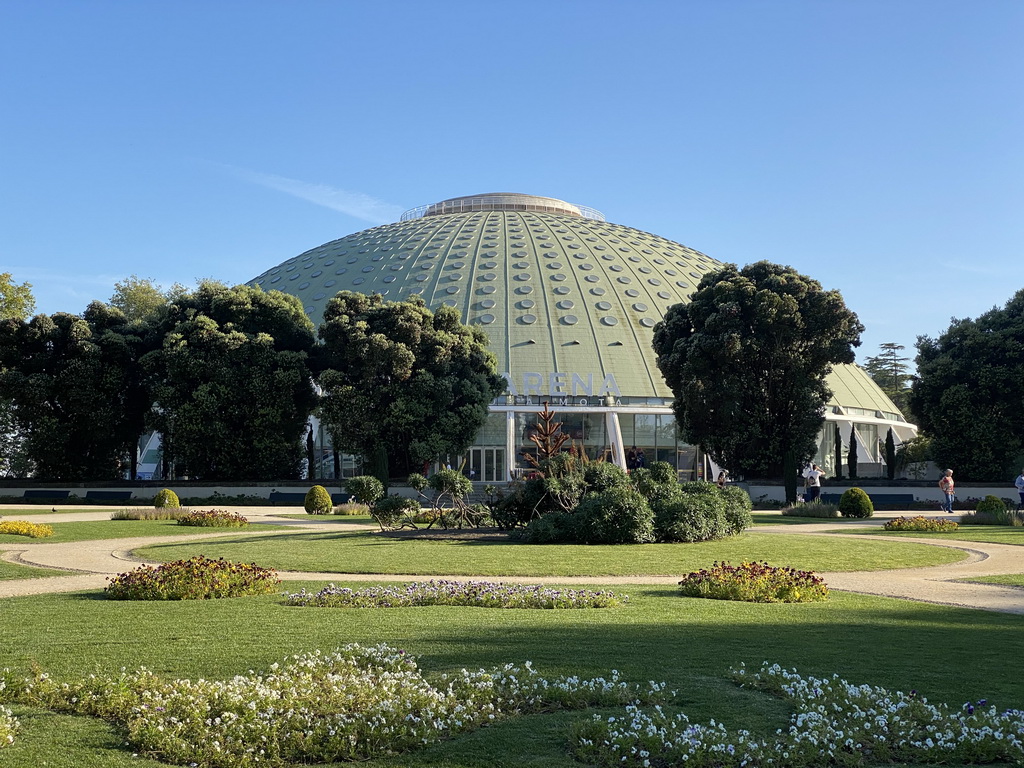 The Jardins do Palácio de Cristal park with the Super Bock Arena