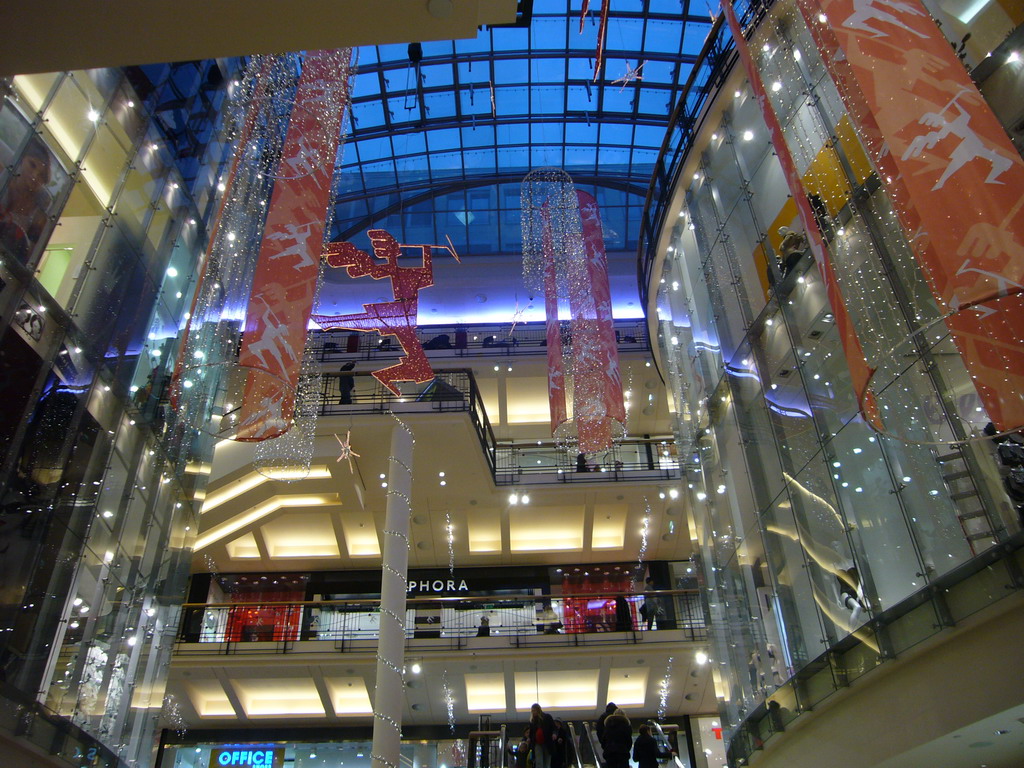 Inside the shopping center Palladium, at Republic Square