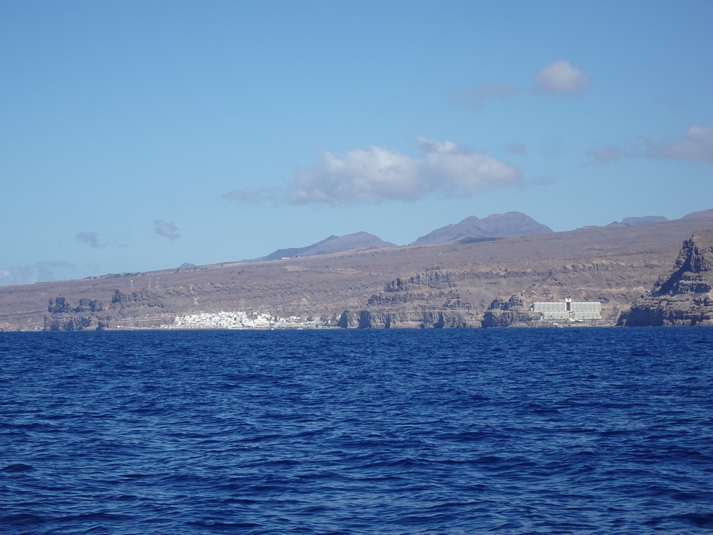 Hotels on the west side of the town, viewed from the Sagitarius Cat boat