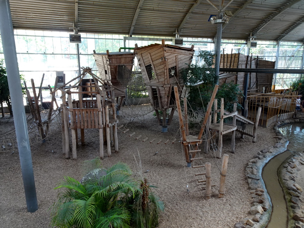 Interior of the RavotAapia building at the Ouwehands Dierenpark zoo, viewed from the upper walkway