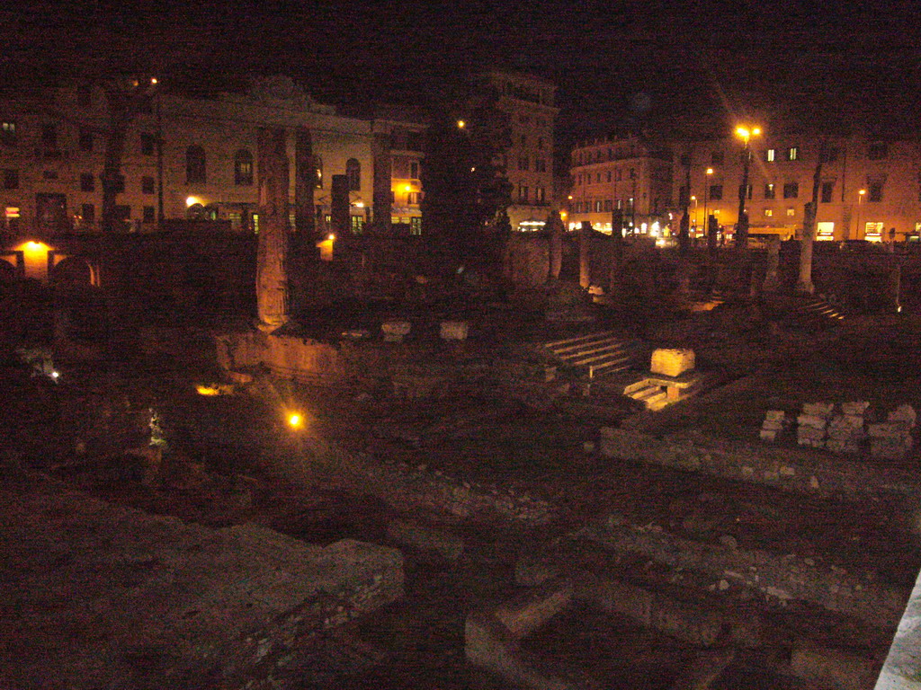 The Largo di Torre Argentina, by night