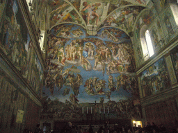 Fresco `The Last Judgement` on the west wall of the Sistine Chapel at the Vatican Museums