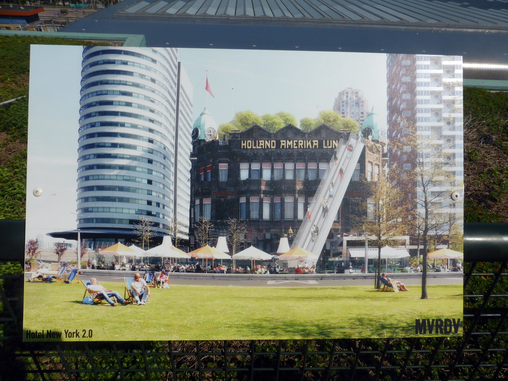 Artist impression of `Hotel New York 2.0`, at the roof of the Groothandelsgebouw building