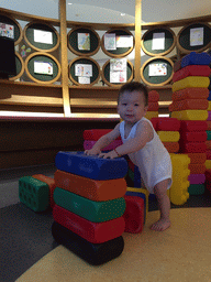 Max playing with blocks in the Play Room of the InterContinental Sanya Haitang Bay Resort