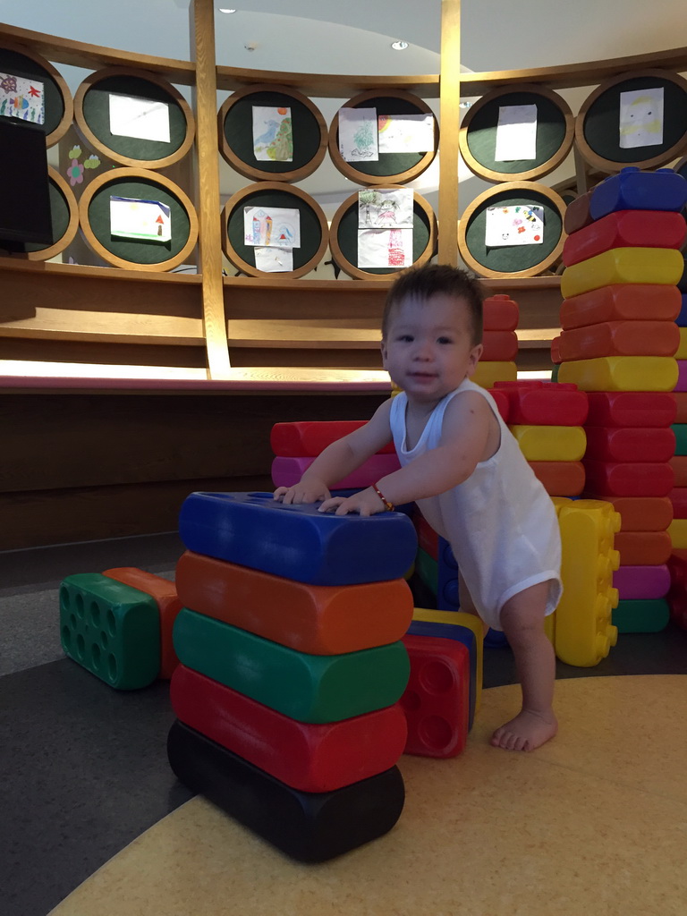 Max playing with blocks in the Play Room of the InterContinental Sanya Haitang Bay Resort