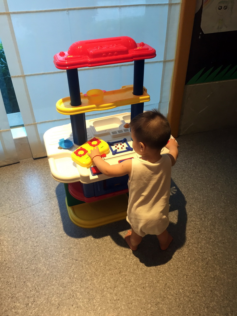 Max playing in the Play Room of the InterContinental Sanya Haitang Bay Resort