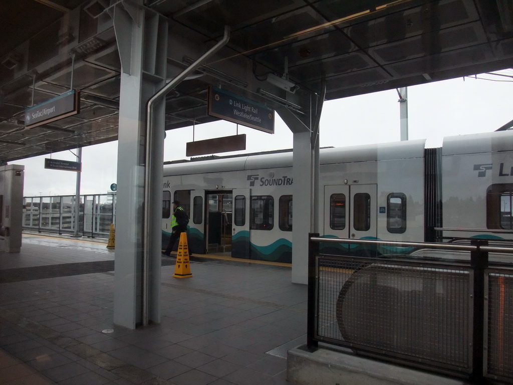 Link Light Rail train at the SeaTac Airport station