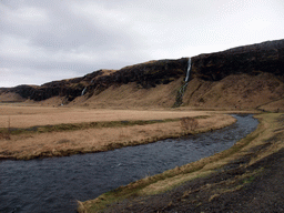 Stream and two smaller waterfalls north of the Seljalandsfoss waterfall