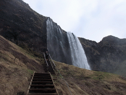 The Seljalandsfoss waterfall and the northern staircase