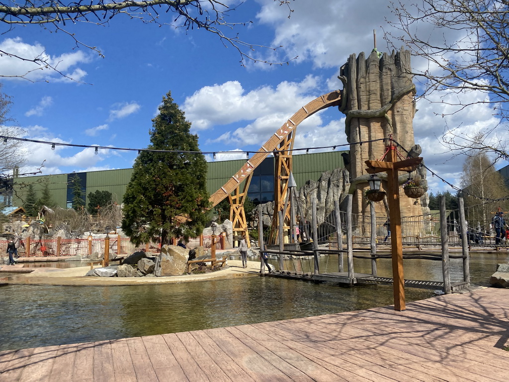 Pond and the Expedition Zork attraction at the Wunderwald section at the Toverland theme park