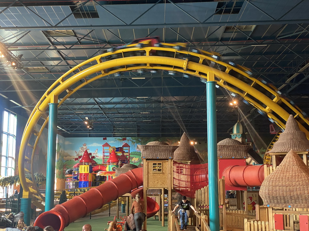 Playground and the Toos Express and Speelkasteel attractions at the Land van Toos section at the Toverland theme park