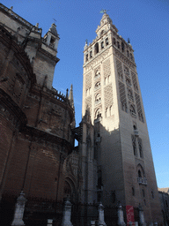 The east side of the Seville Cathedral with the Giralda tower