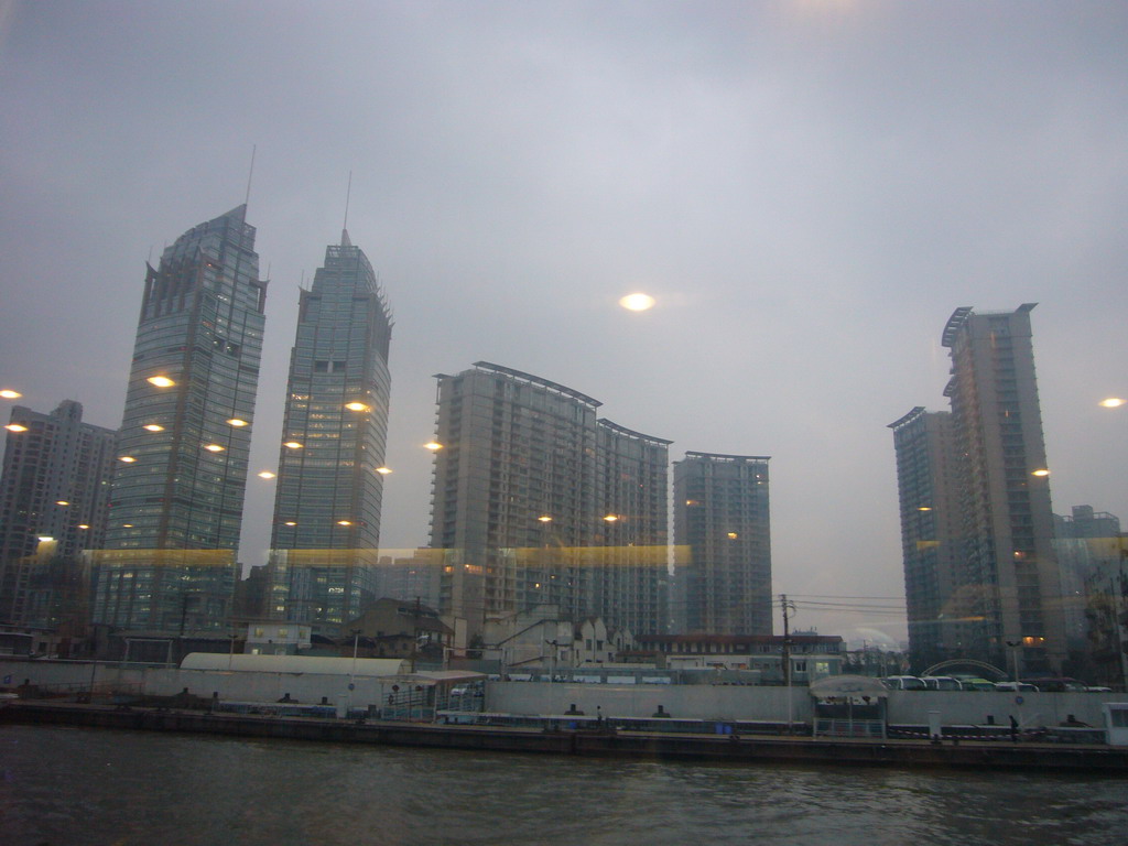 Huaxia Financial Square Towers, viewed from the Huangpu river ferry