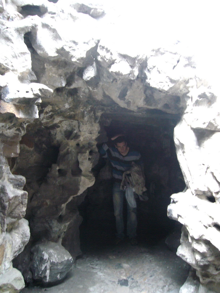 Tim in a cave at the Yuyuan Garden in the Old Town