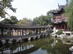 Pavilion, walkway and pool in the Yuyuan Garden in the Old Town