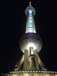 The Oriental Pearl Tower, by night