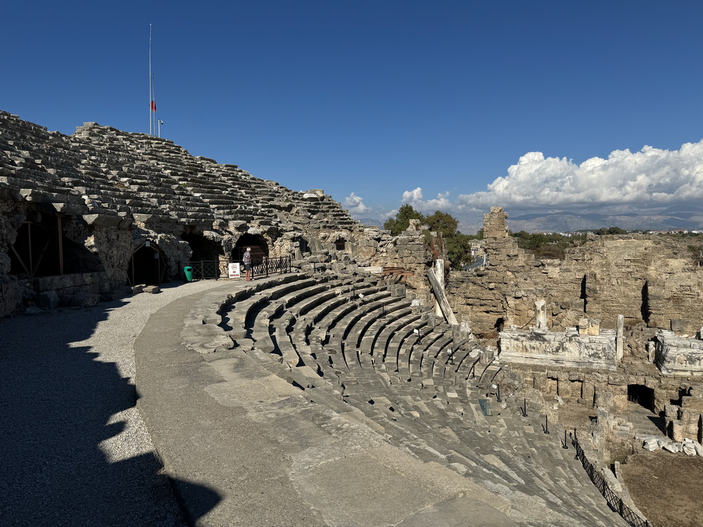 Northwest auditorium of the Roman Theatre of Side, viewed from the diazoma of the west auditorium