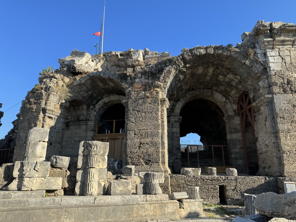 West side of the Roman theatre of Side at the Çagla Sokak alley