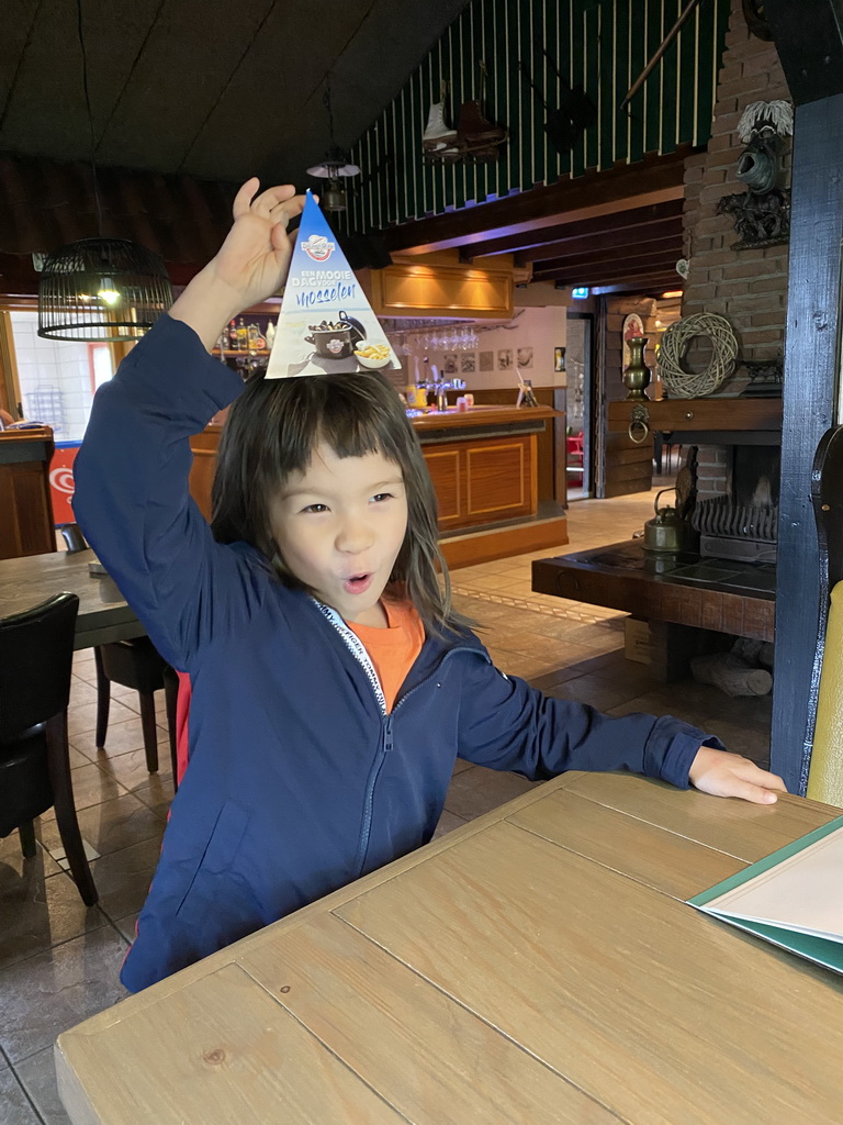 Max at the restaurant of the Oosterschelde Camping Stavenisse