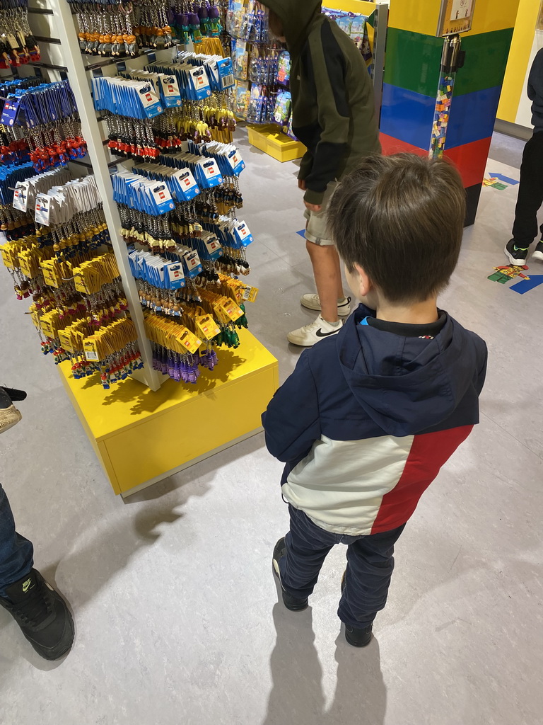 Max at the shop at the Legoland Discovery Centre at the Strandweg road