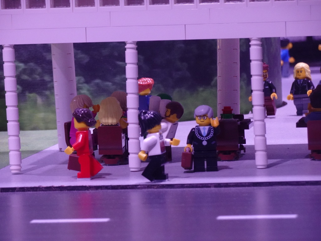 Lego mayor and other people at the The Hague Miniland at the Legoland Discovery Centre