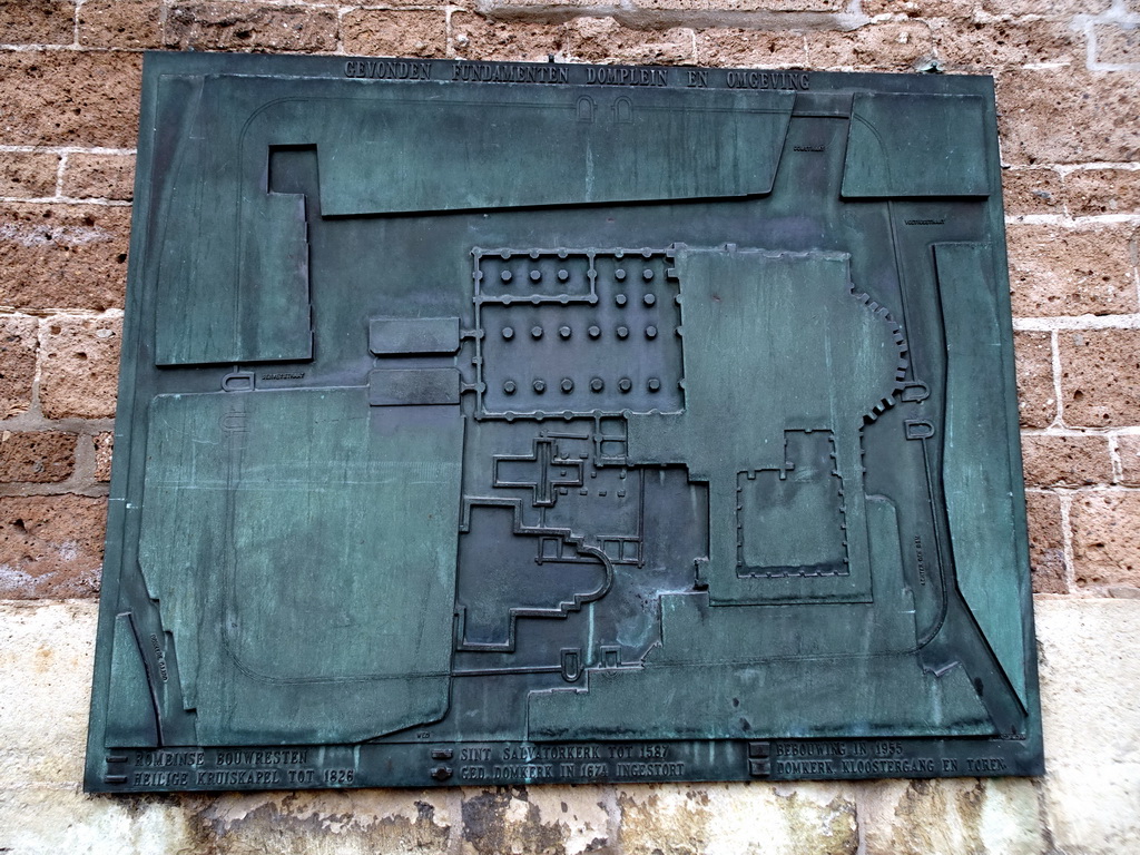 Map of the foundations found at the Domplein square, at the southwest side of the Domkerk church