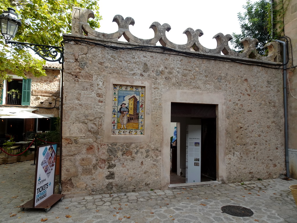 Entrance to the Palau del Rei Sanç palace at the Plaça Cartoixa square