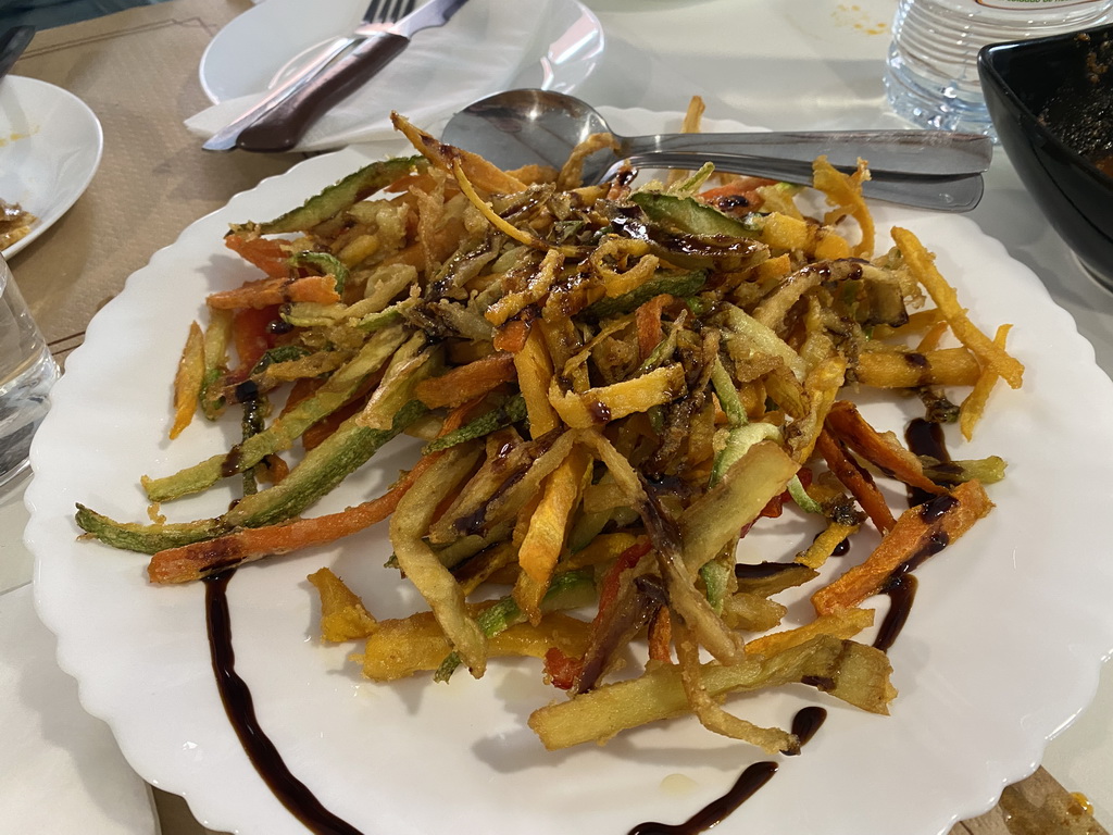 Vegetable fries at the first floor of the Tierra Guanche restaurant