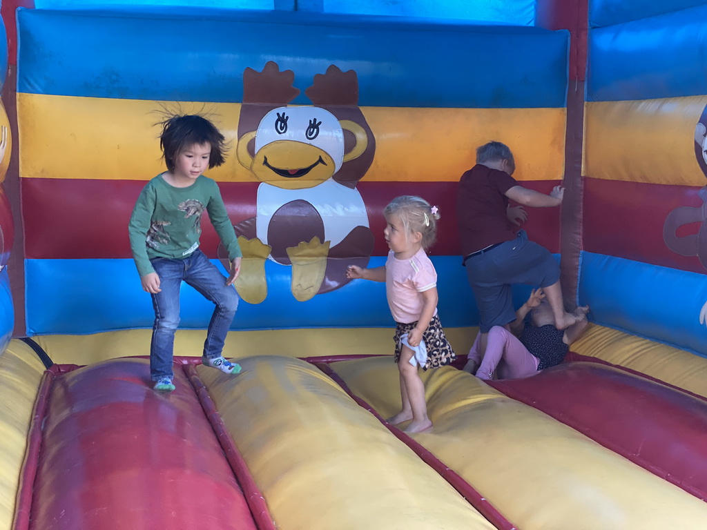 Max on a bouncy castle at the large playground at Zoo Veldhoven