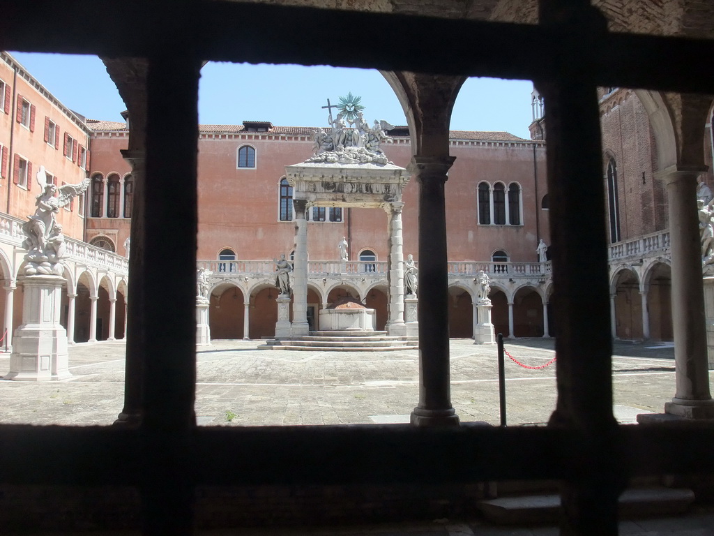 Inner square of the Archivio di Stato building, viewed from the Basilica di Santa Maria Gloriosa dei Frari church