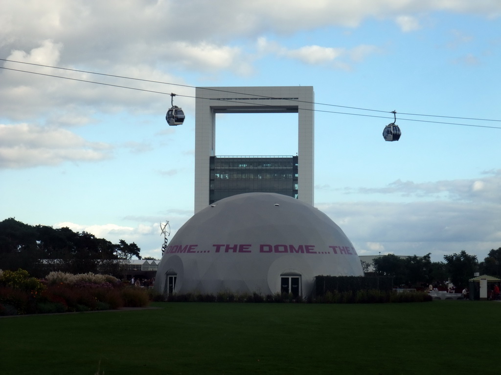 The Dome building and the Innovatoren Jo Coenen tower at the Environment section, and the Floriadebaan funicular